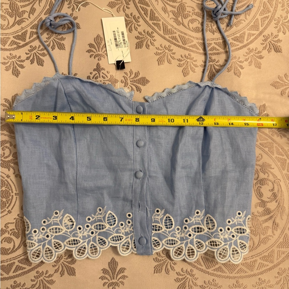 Astr Light Blue Kiya Eyelet-Hem Tie-Shoulder Cropped Cami small - Picture 9 of 9
